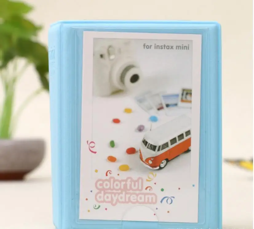 sky blue Colooffice 28 карманов Fujifilm Instax Mini 8 пленок Instax Mini 70 25 50s 90 визитных карточек с моментом фотоальбом 1 штука - Цвет: sky blue
