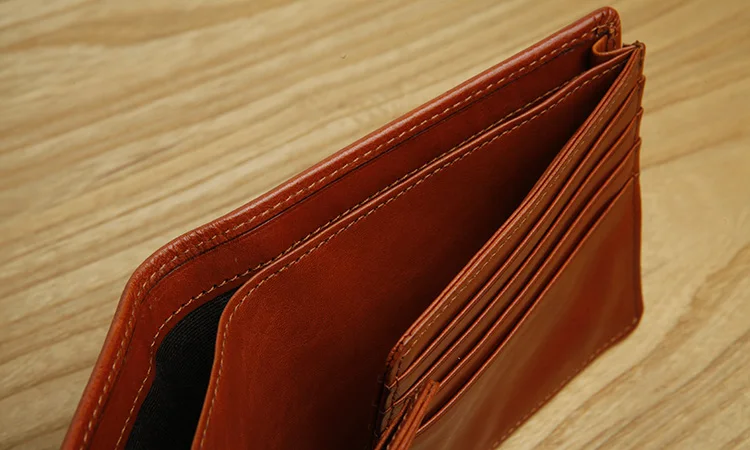 LAN мужской кожаный короткий бумажник горизонтальный маленький кошелек с