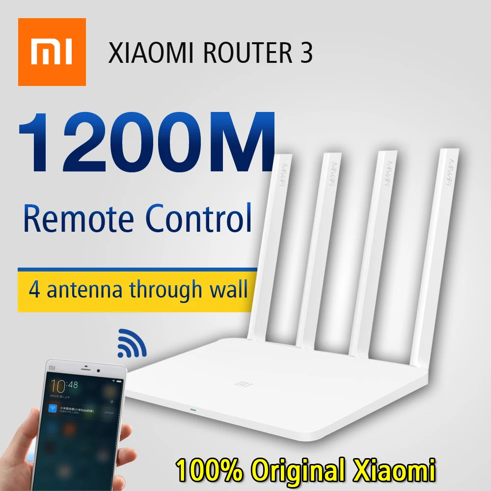 Оригинал Xiaomi Wi Fi маршрутизатор 3 Английский версию микропрограммы 1167 Мбит/с