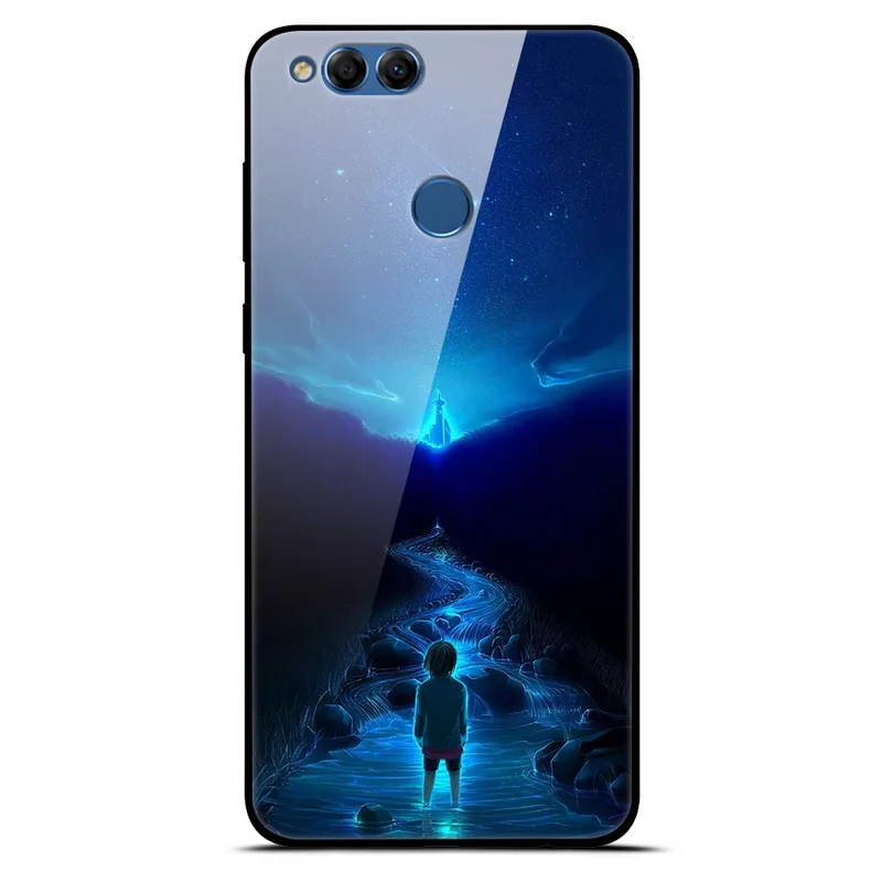 Для huawei Honor 7X чехол 5,9" Звездный узор закаленное стекло чехол для huawei Honor 7X чехол Honor7X силиконовый бампер 8X 9X Капа