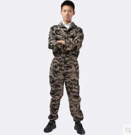 camouflage A S-4XL, новинка, Мужская камуфляжная одежда, цельная рабочая одежда, комбинезон, костюм для ремонта машин, пыленепроницаемый комплект с капюшоном - Цвет: camouflage A