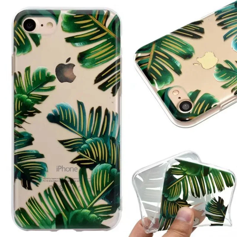 Чехол для телефона с изображением растения банана и листьев iphone 7 прозрачный