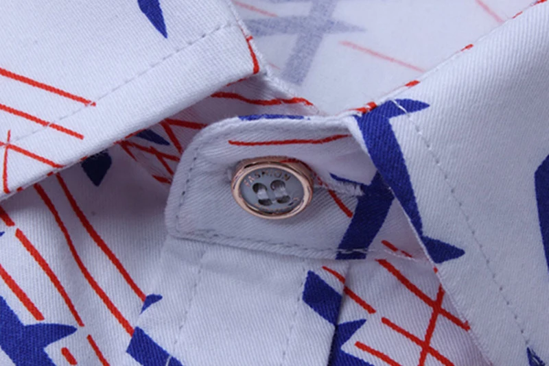 Мужская хлопковая рубашка с длинным рукавом принтом|men long sleeve shirt|shirt casualf shirts |