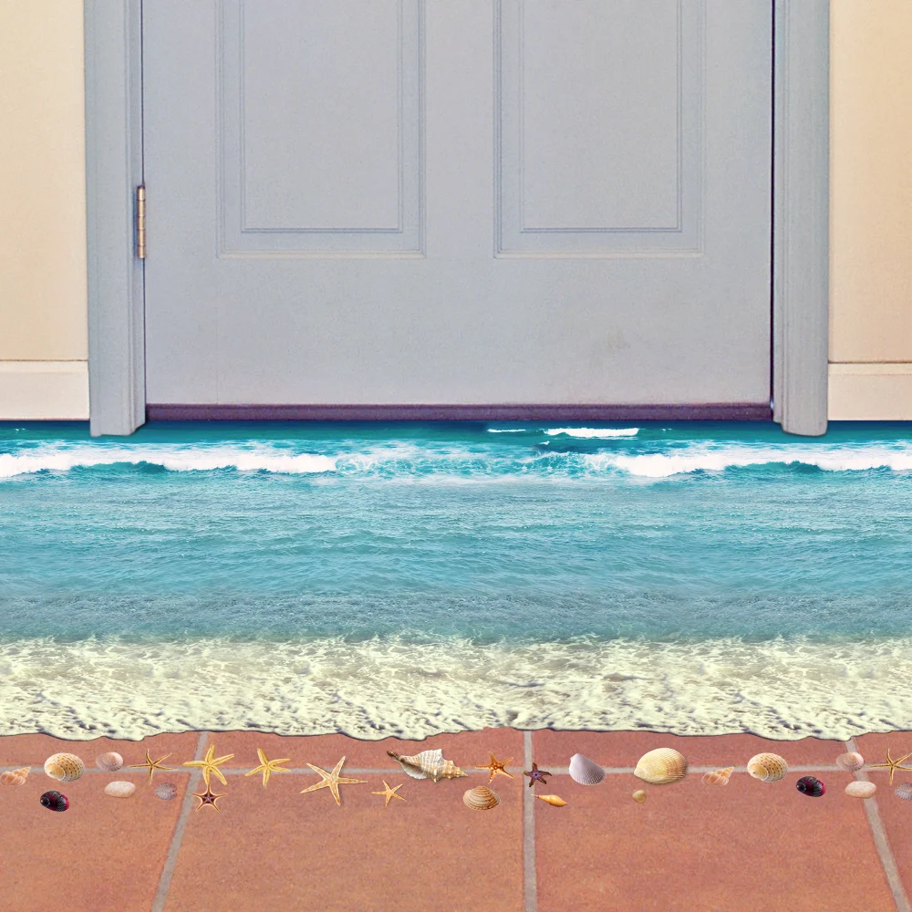 58*90 см Съемная 3D противоскользящая Водонепроницаемая напольная наклейка для