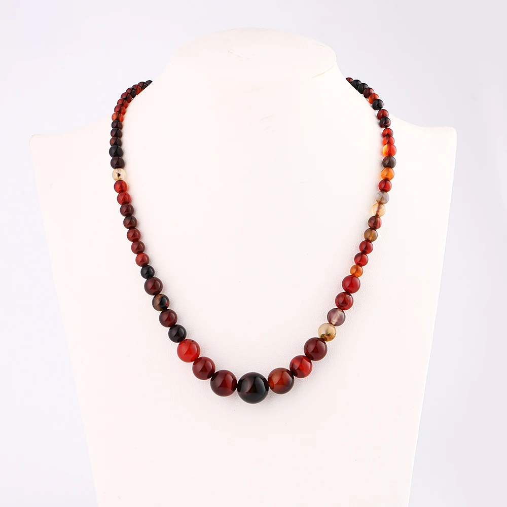 Женское короткое ожерелье с бусинами из натуральных камней | Украшения и