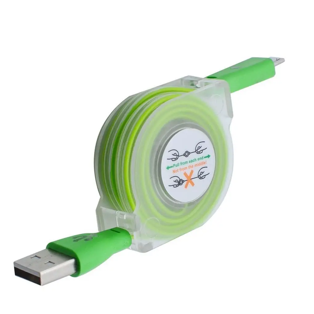 Выдвижной светодиодный светильник Micro USB кабель светящаяся Замена для Android порт кабель для передачи данных зарядное устройство для телефона