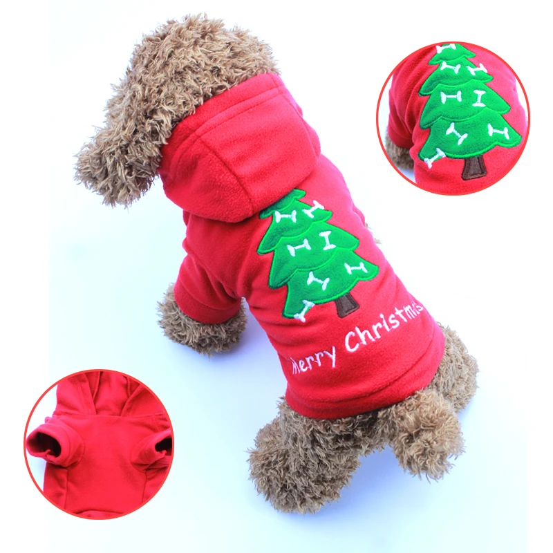 Одежда для домашних животных кошек на Рождество толстовка с капюшоном Санта