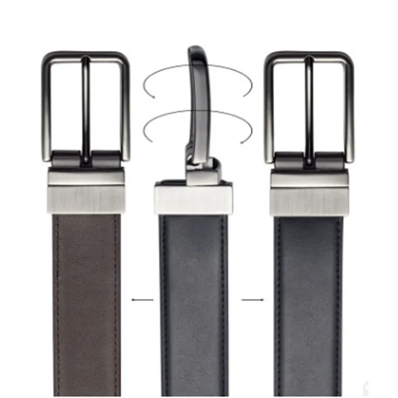 

New 2019Fashion Automatic Buckle Men's Belt Genuine Luxury Leather Strap High Quality Double-sided belt