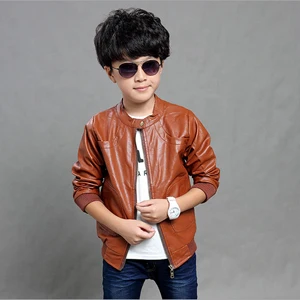 Куртка из искусственной кожи в стиле ретро детская весенне-осенняя европейском и