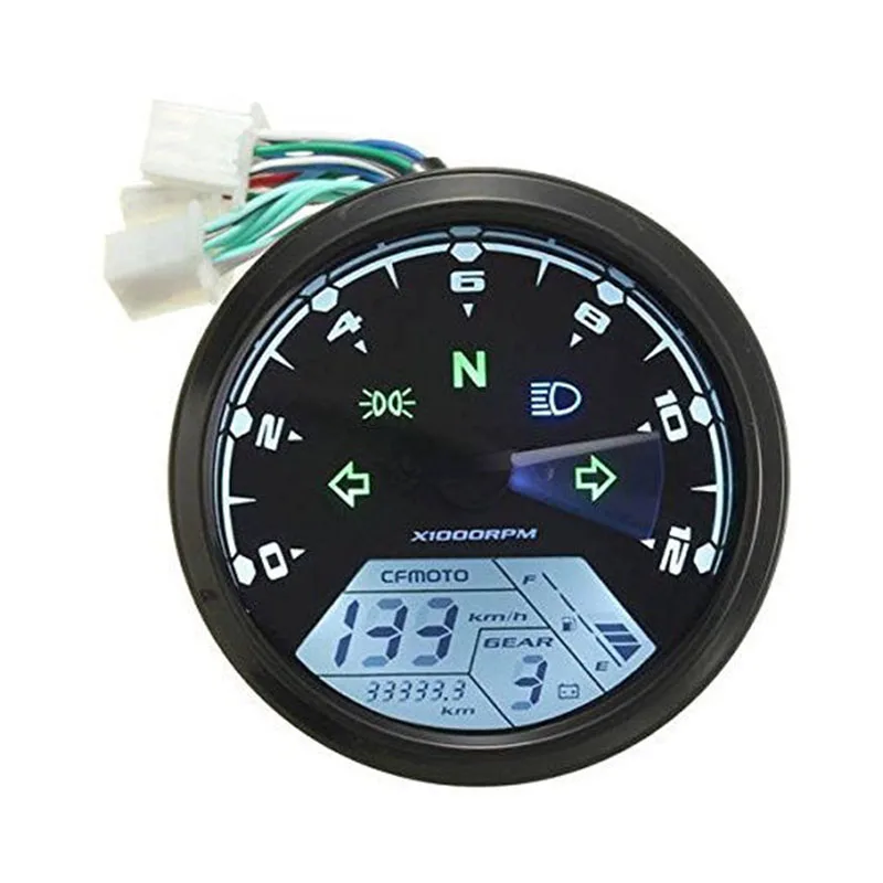 Универсальный цифровой мотоцикл ЖК экран скорость метр одометр Techometer датчик