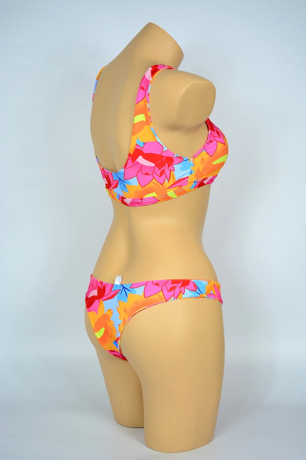 Обратимым вниз жилет топ печати push up бикини установить купальники высокая шея