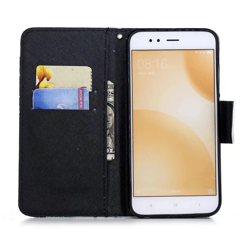 Чехол книжка с бумажником для Xiaomi Mi A1 чехол из искусственной кожи милым рисунком