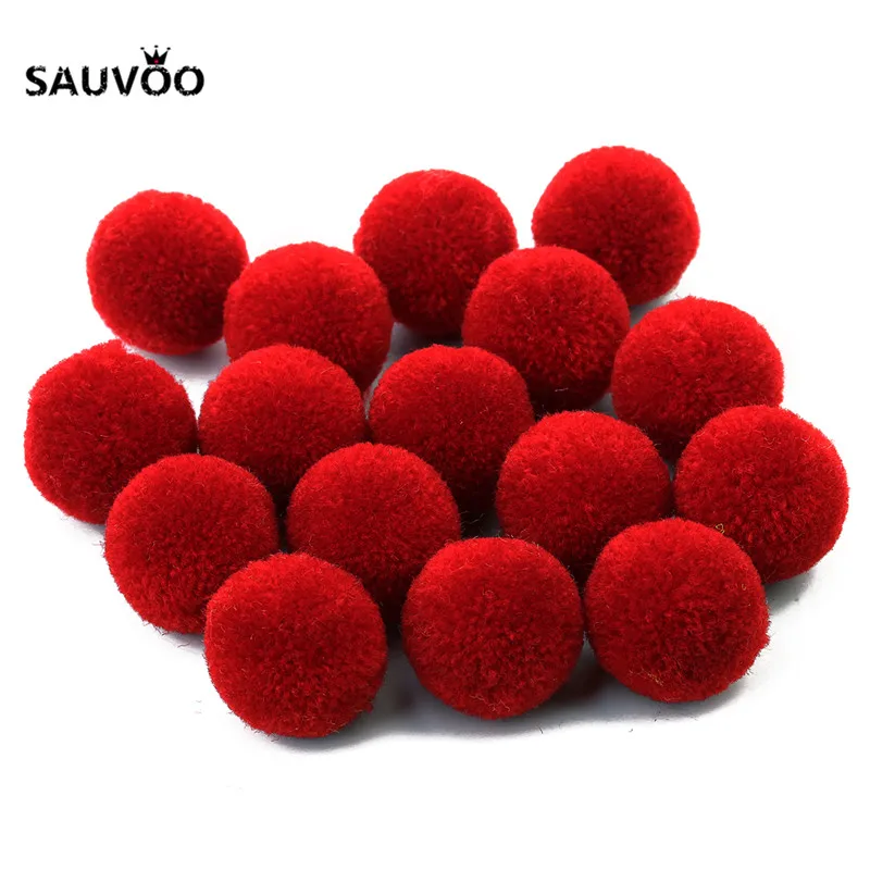 Sauvoo 50 шт. 15 цветов большие круглые помпоны плюшевые тканевые бархатные шарики 20