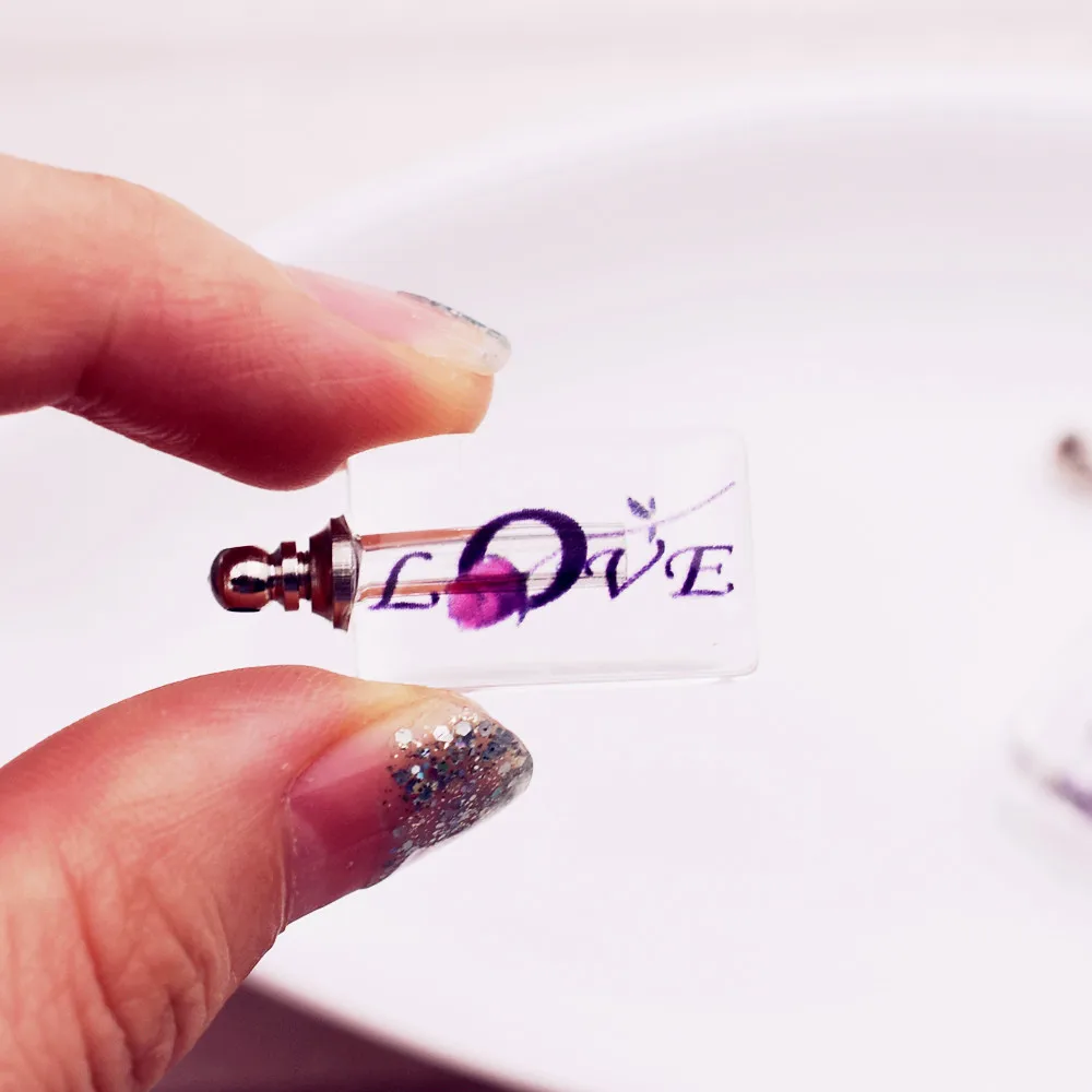 1 шт. хрустальные флаконы с розовым цветком парфюмерный флакон кулон рисовое