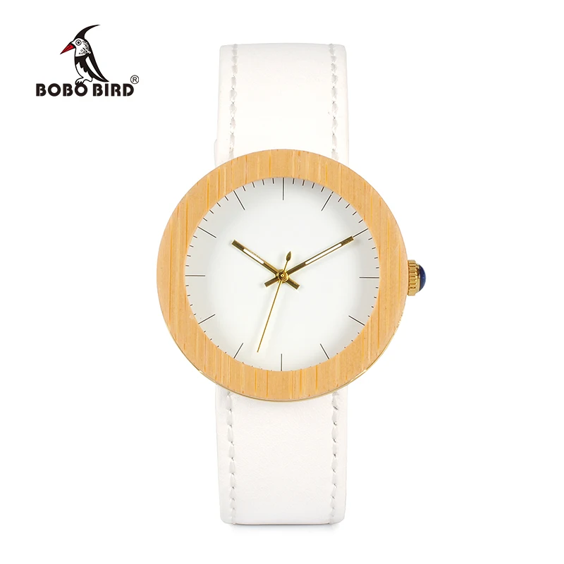 BOBO BIRD WJ27 Брендовые женские часы из бамбуковой стали Кварцевые часы из натуральной кожи с деревянной коробкой relojes mujer принимаем OEM