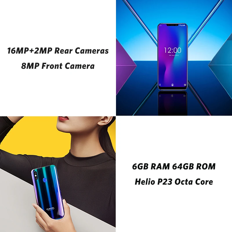 OUKITEL U23 6 г 64 Беспроводной зарядки Face ID 18 &quotНотч Дисплей мобильного телефона Android 8 1