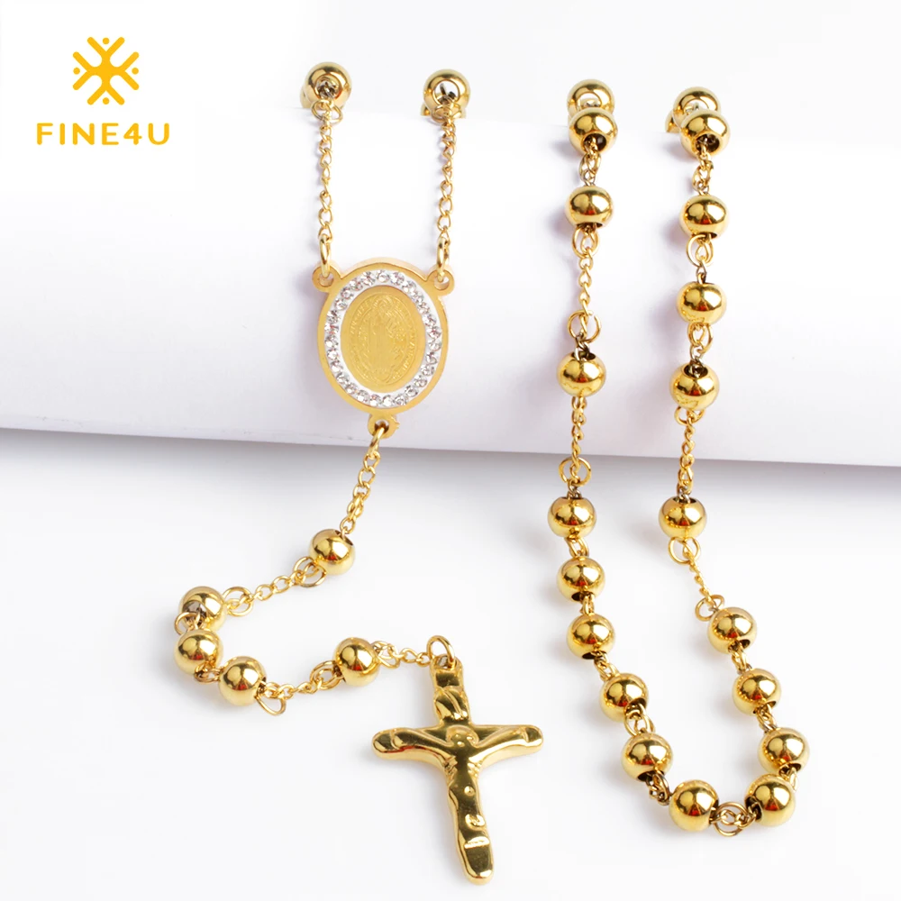 Новинка 2018 ожерелье с подвеской крестом FINE4U N052 для мужчин и женщин колье из