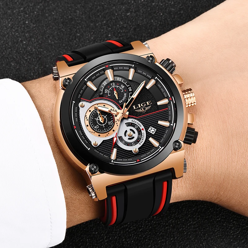 Reloj hombre LIGE новые мужские часы топ класса люкс водонепроницаемые из нержавеющей