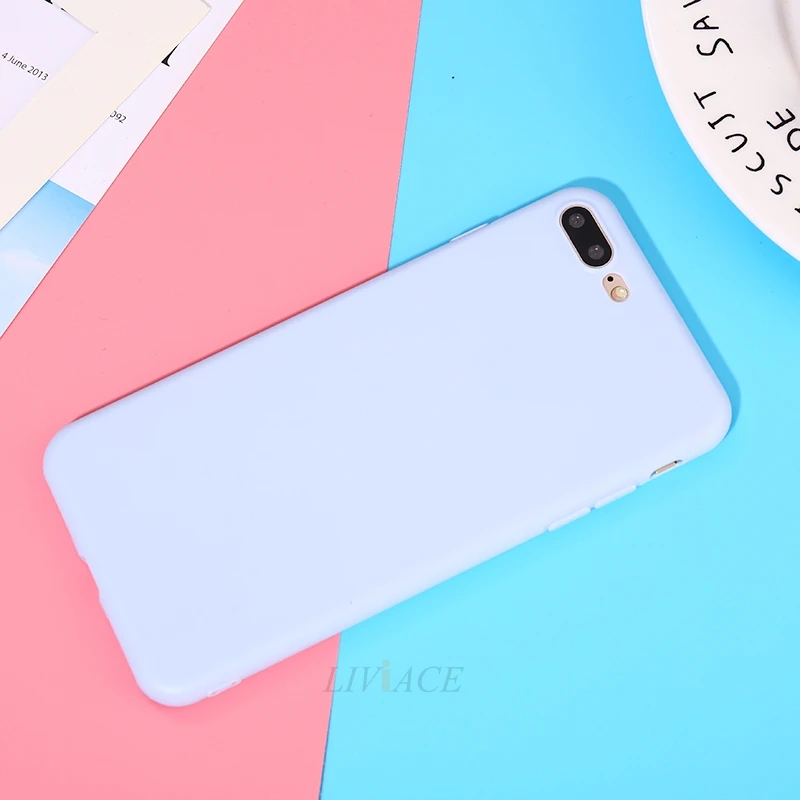Матовый однотонный силиконовый чехол карамельного цвета для телефона iphone xr x xs max 6 6s 7 8 plus 5 5S se мягкая задняя крышка из ТПУ fundas coque - Цвет: purple