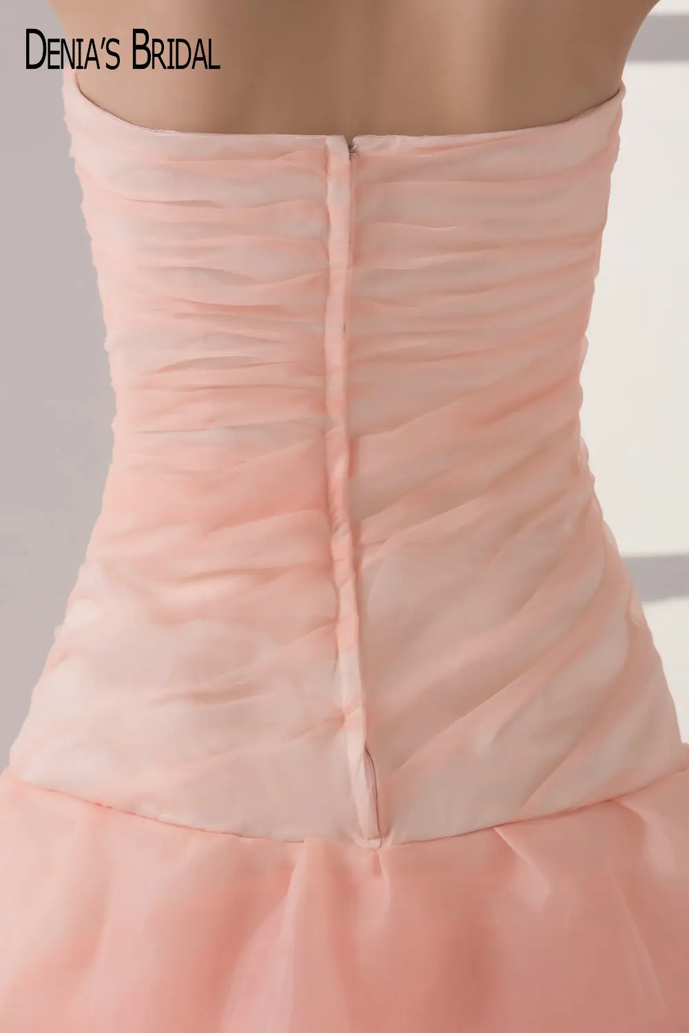 2017 Mermaid Pink Evening Dresses with Strapless Neckline Floor Length Backless Big Pleats Beaded Sleeveless Party Prom Gowns | Свадьбы и