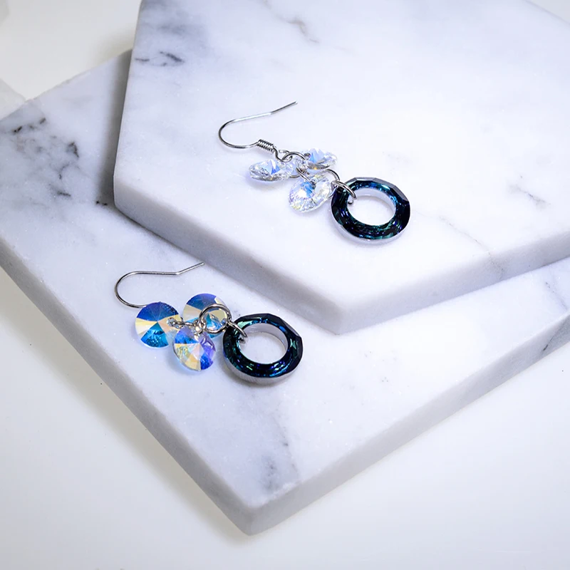 Женские серьги подвески BAFFIN вечерние серебристого цвета с Оригинальными