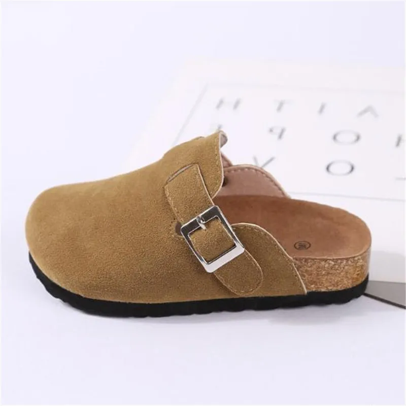 New Summer Casual Slippers Children Flat Heels Baotou Beach Shoes Baby Toddler Nubuck Leather Slides Kids Sandals 041