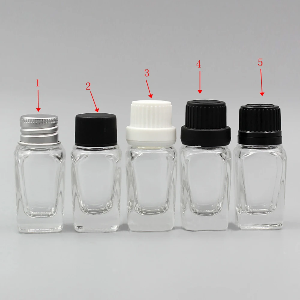 travel tool 10ml mini square clear glass bottle with screw cap olive oil essential oil bottles with stopper