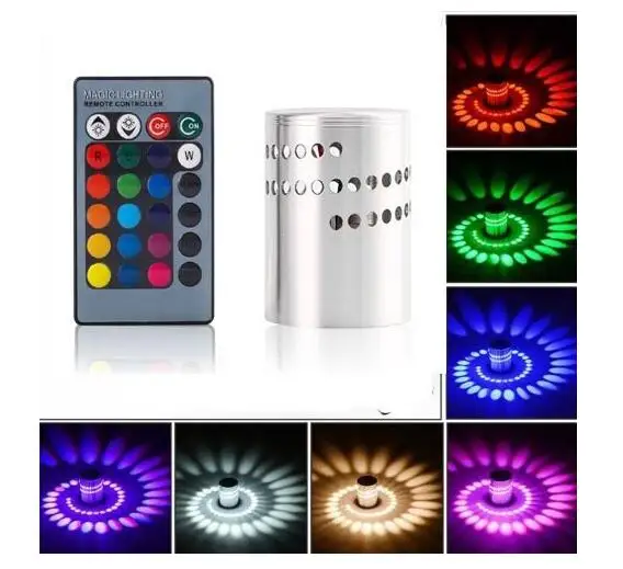 новый модный светодиодный светильник красочный RGB настенный с отверстиями по