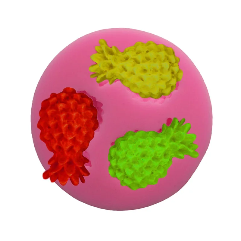 Мини 3 полости форма ананаса силиконовая для нарезки фруктов 3D помадка торт мыла.