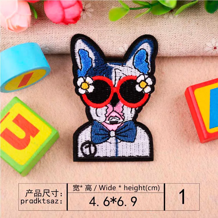 1 шт. прикольные собачьи парчи вышивка солнцезащитные очки для собак железные