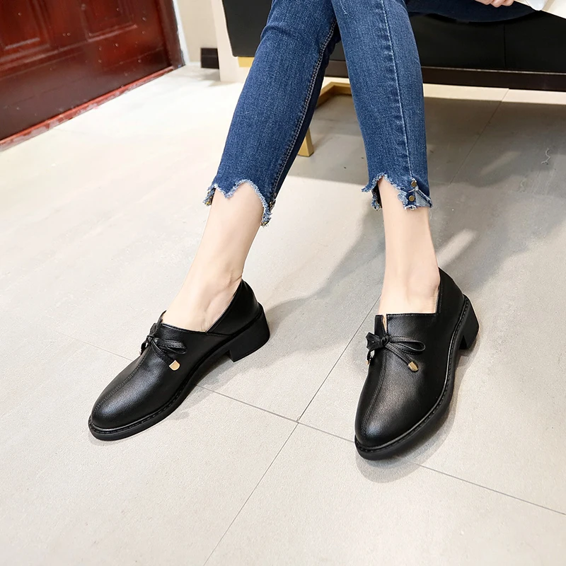 Women Creeper Fashion Spring Butterfly-knot Platform Ladies Shoes For Woman Shallow Slip On Female Footwear f595 | Обувь