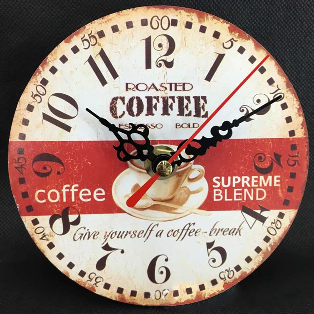 Ретро Винтаж деревянные настенные часы потертый деревенский кухня дома Античный