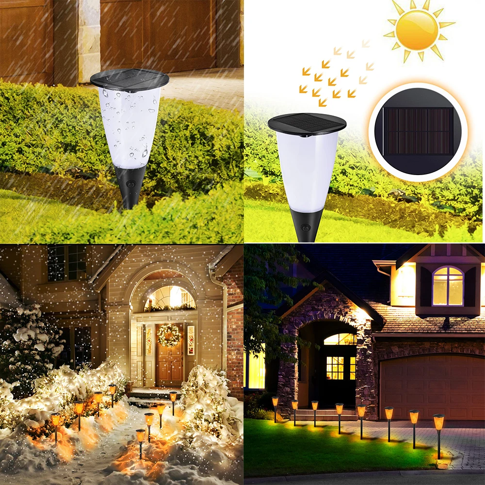 Hyindoor Creative Simulate LED Solar Flame Light Водонепроницаемая садовая Мерцающая лампа для