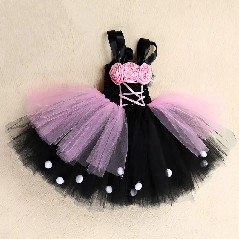 Only Dress Розовое и черное платье-пачка с изображением бабочек и монарха детское праздничное платье принцессы для девочек, платье с фатиновой юбкой и цветочным рисунком костюм феи на Хэллоуин, От 1 до 14 лет - Цвет: Only Dress