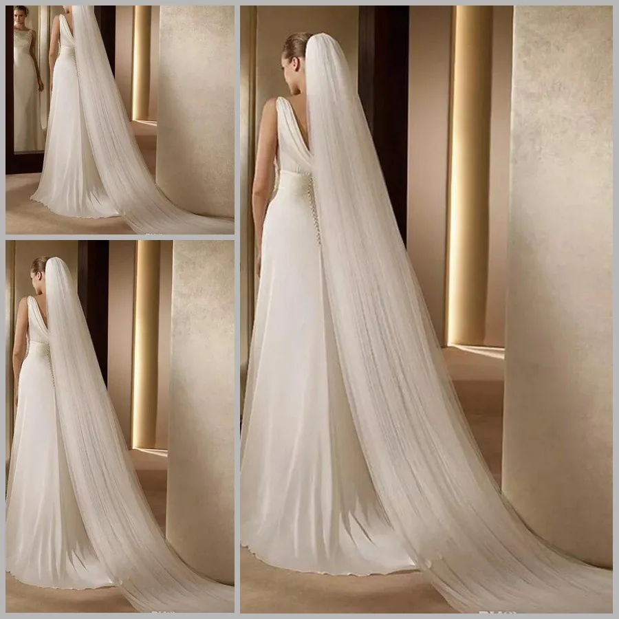 

Cathedral Wedding Veil 2018 New 3 Meters Long Bridal Veils With Comb Two Layers Bride Wedding Accessories velo de novia LT01