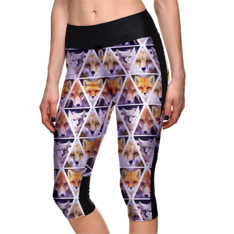 Летние модные леггинсы Для женщин собака цифровой печати 7 точка брюки с высокой