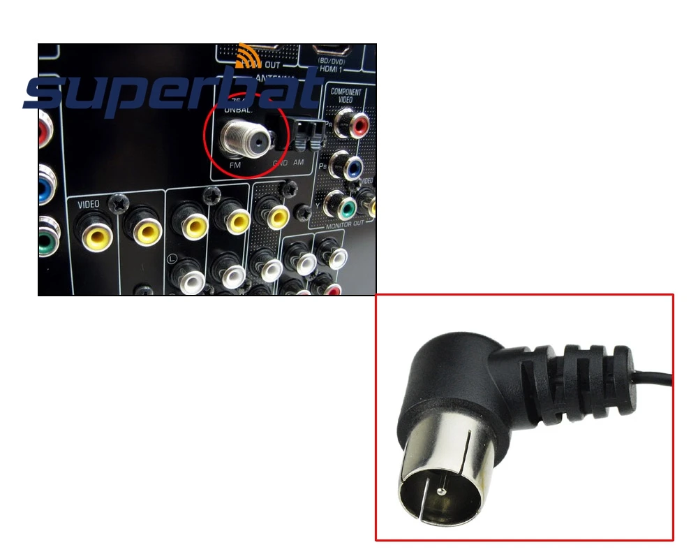 Superbat FM Антенна Внутренняя 75 Ом UNBAL 1,5 м 22AWG с F mal Разъем для Yamaha натуральный звук стерео и радио приемник