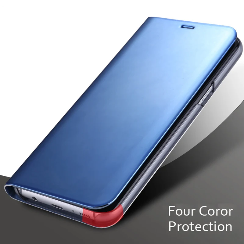 Flip Stand Leather Case for iPhone 9 XS Max 2018 Plating Mirror Kickstand Phone X 7 6 6S 8 Plus Coque |