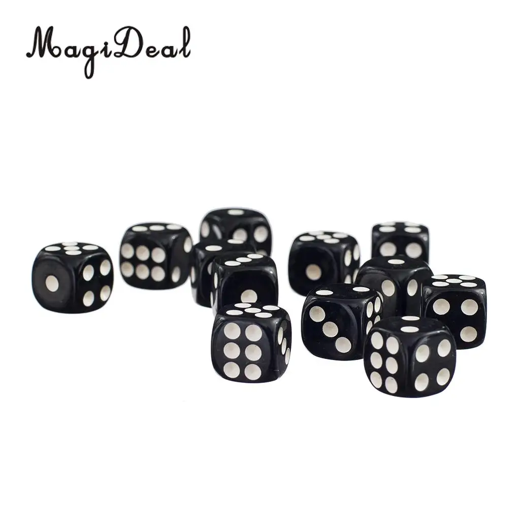 Непрозрачные игральные кости MagiDeal 100 шт. 12 мм набор D6 для TRPG MTG детали настольных