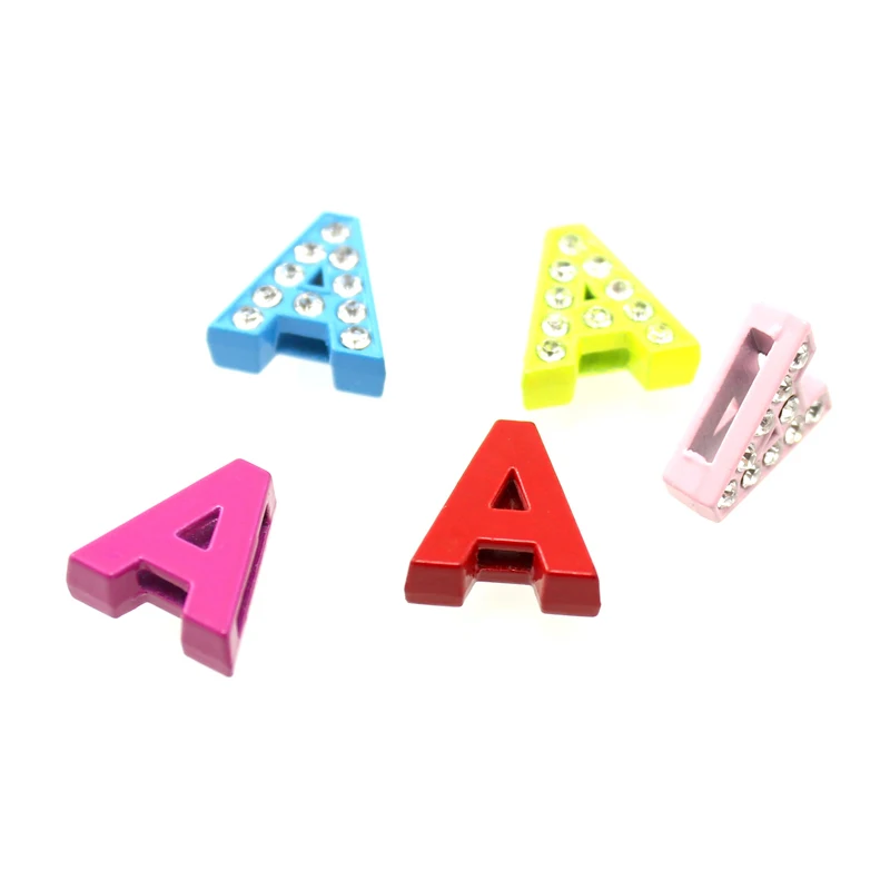 8MM Slide letter charms crystal for DIY wristband bracelet A-Z Can Choose Women Kid jewelry LSSL024 | Украшения и аксессуары