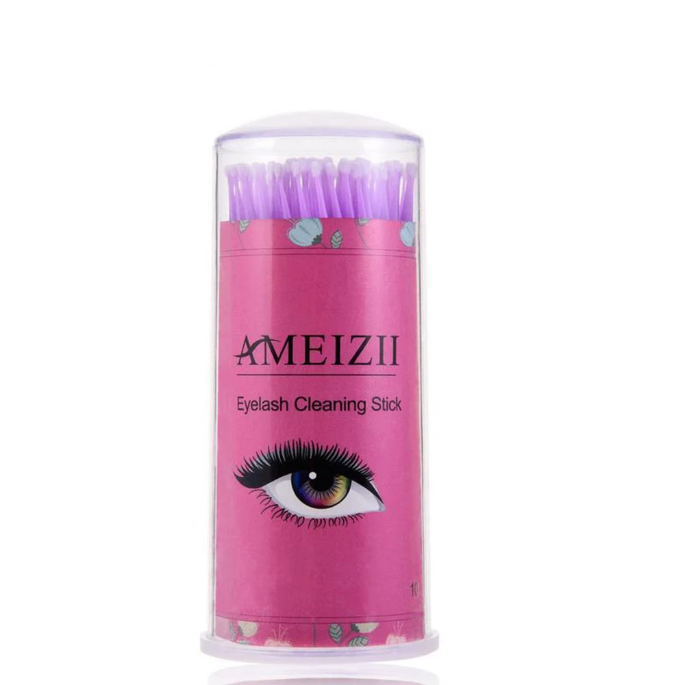 light purple 100 шт Одноразовые реснички удлиняющая тушь аппликатор палочки щетка тампоны для чистки губ палочка для снятия макияжа Инструменты - Цвет: light purple