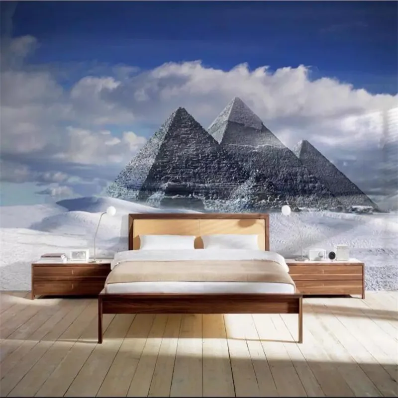 Фото обои Гостиная диван лестница фон 3D пирамида большой росписи|large mural|background