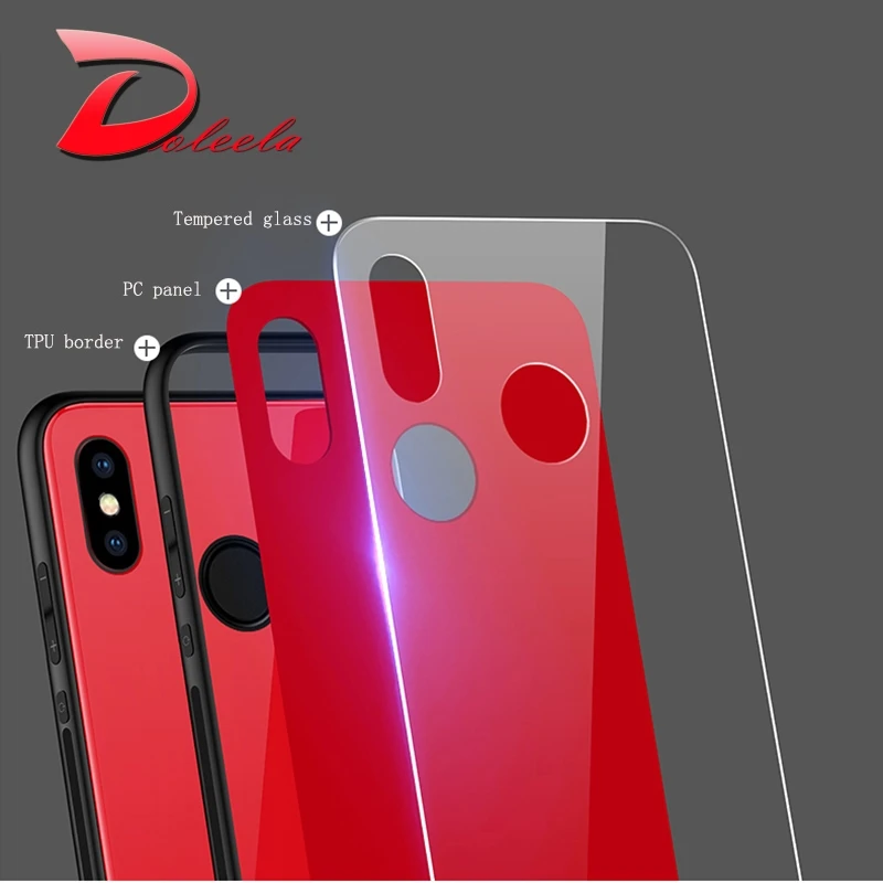 Закаленное стекло задняя чехол для телефона Xiaomi pocophone F1 Поко redmi note 6 6A pro 2018