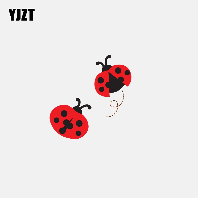 

YJZT 12,7 см * 12,2 см две красные маленькие божьи коровки Наклейка ПВХ мотоцикл автомобиль наклейка 11-00829
