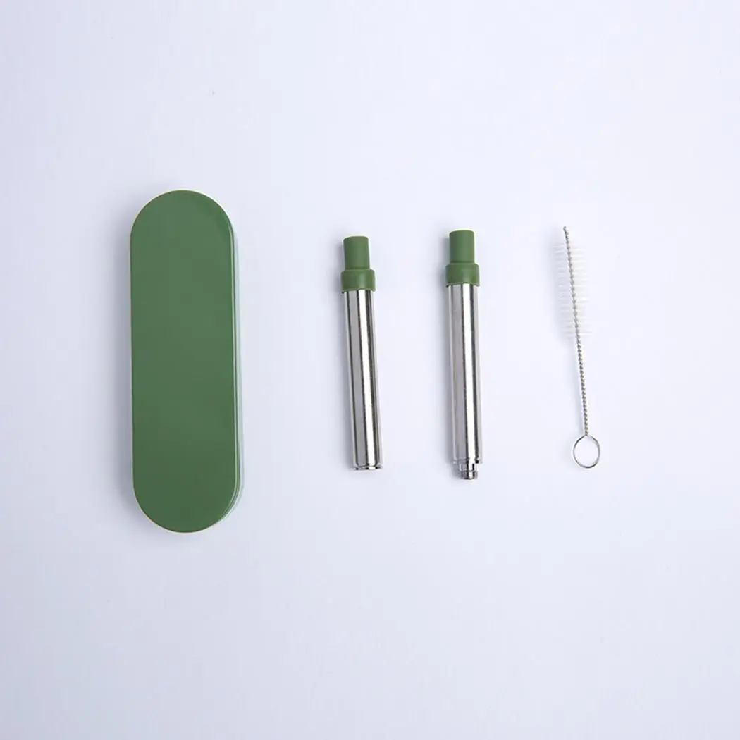 Портативный складной из нержавеющей стали Многоразовые питьевой твердой соломы