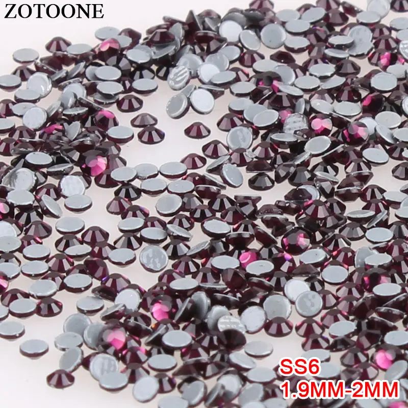 204 ZOTOONE SS6 стеклянные стразы кристалл AB исправление наклейки со стразами для ногтей одежда швейная Аппликация DIY 2 мм термоклей D - Цвет: 204