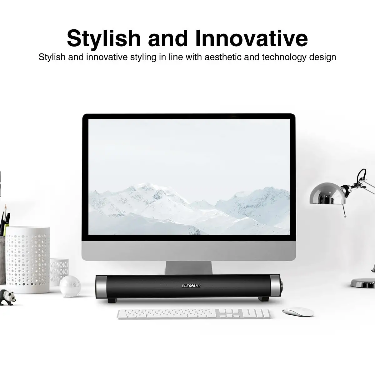 ELEGIANT Portable USB Speakers Subwoofer Stereo Surround Soundbar Music Player for Computer Desktop Laptop PC TV Phone Sound Bar