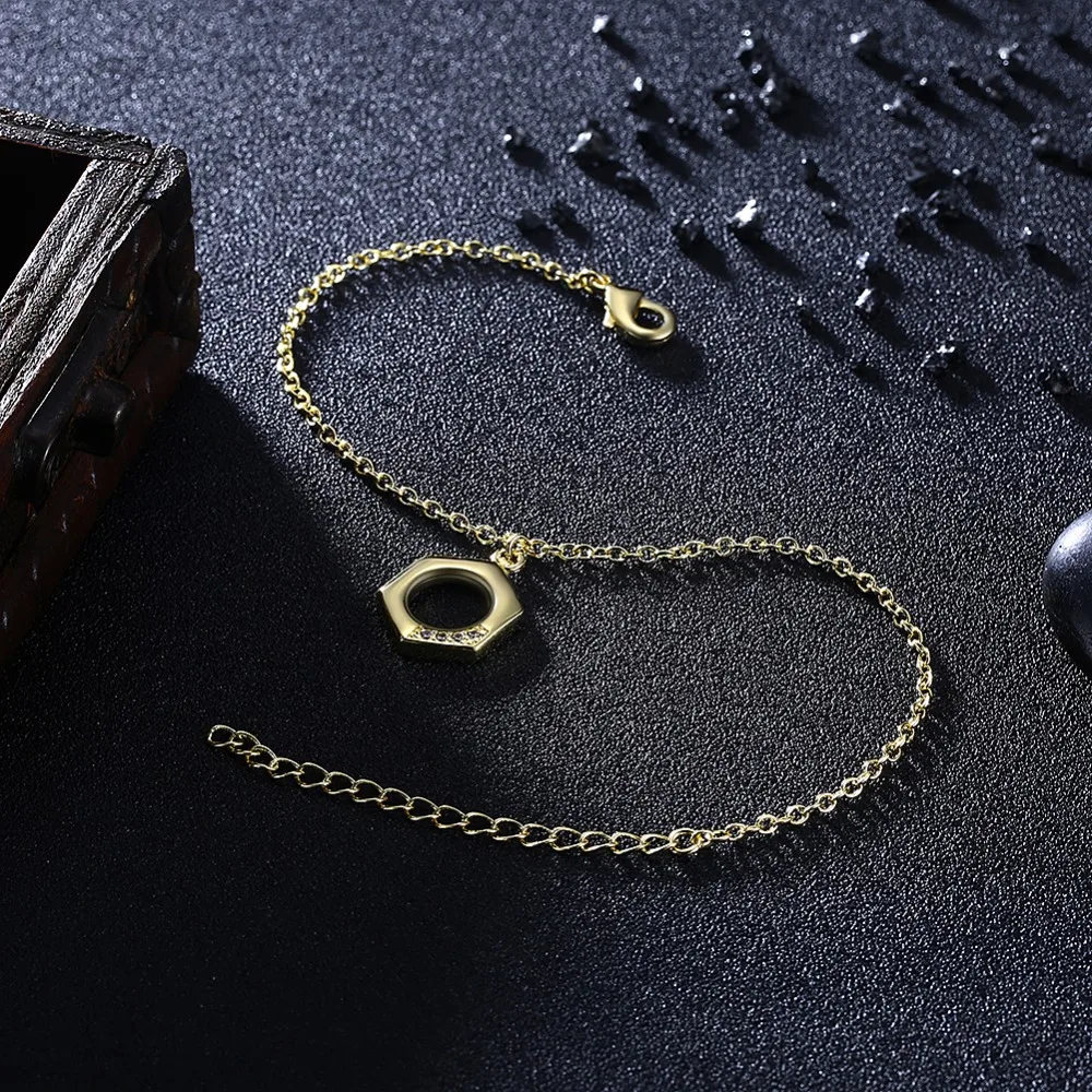 Модные женские браслеты изысканные многоугольные с фианитами и подвесками