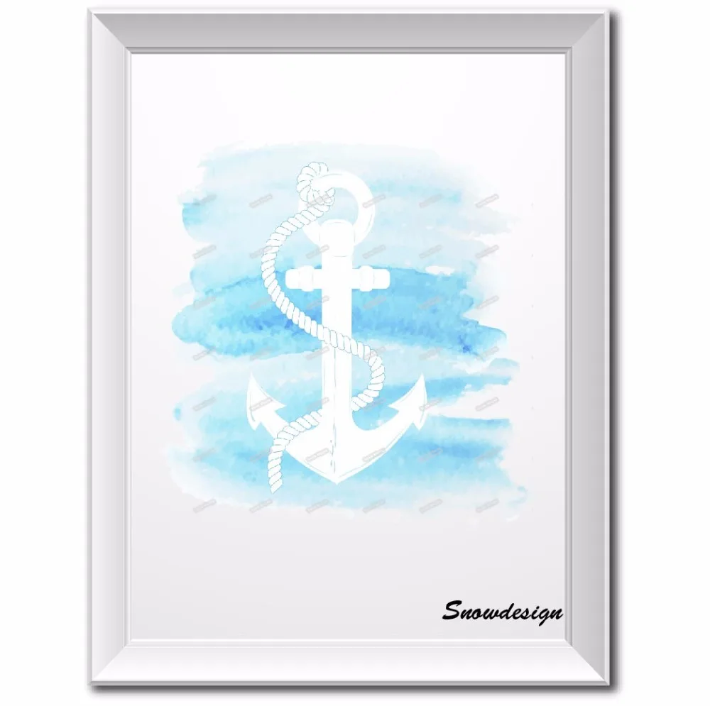 Настенная картина Rikivity с якорем на холсте плакаты принты картины для гостиной