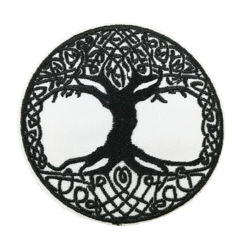 Yggdrasil the World Tree of Life норвежский викинг Сверхъестественное вышитое железо на заплатках для одежды ТВ фильм косплей - Цвет: Белый
